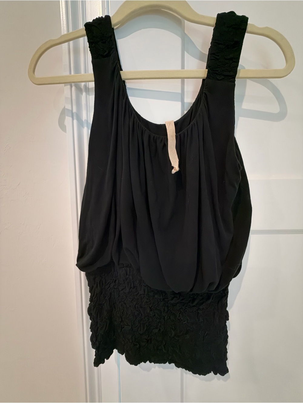 Bailey 44 Black Sleeveless Ruched Blouson Top